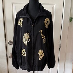 Vintage Mureli Embroidered Oversized Safari Jacket Large